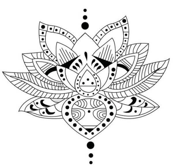 Mandalas flor de loto para pintar