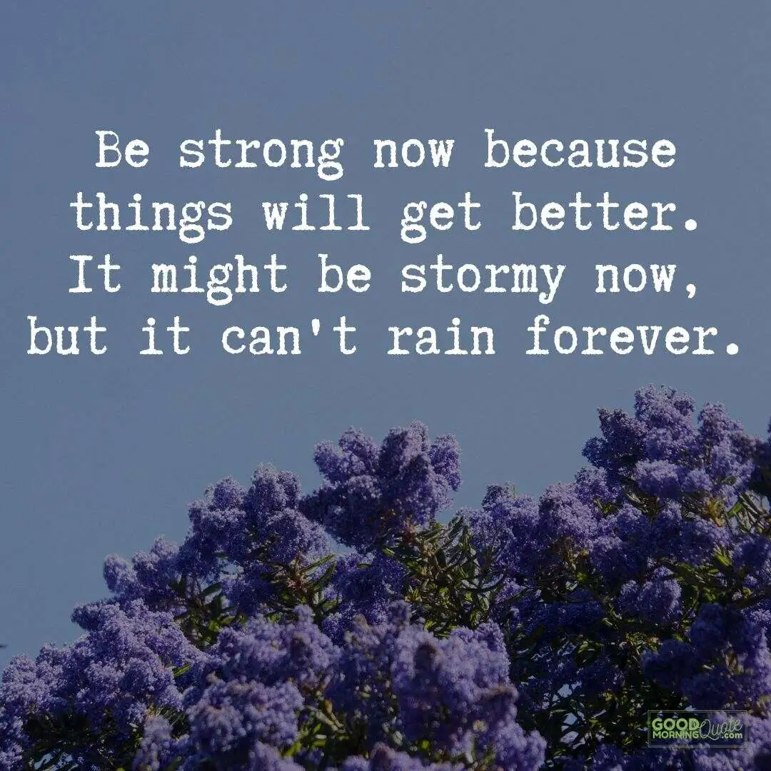be strong now with violet flowers and sky background