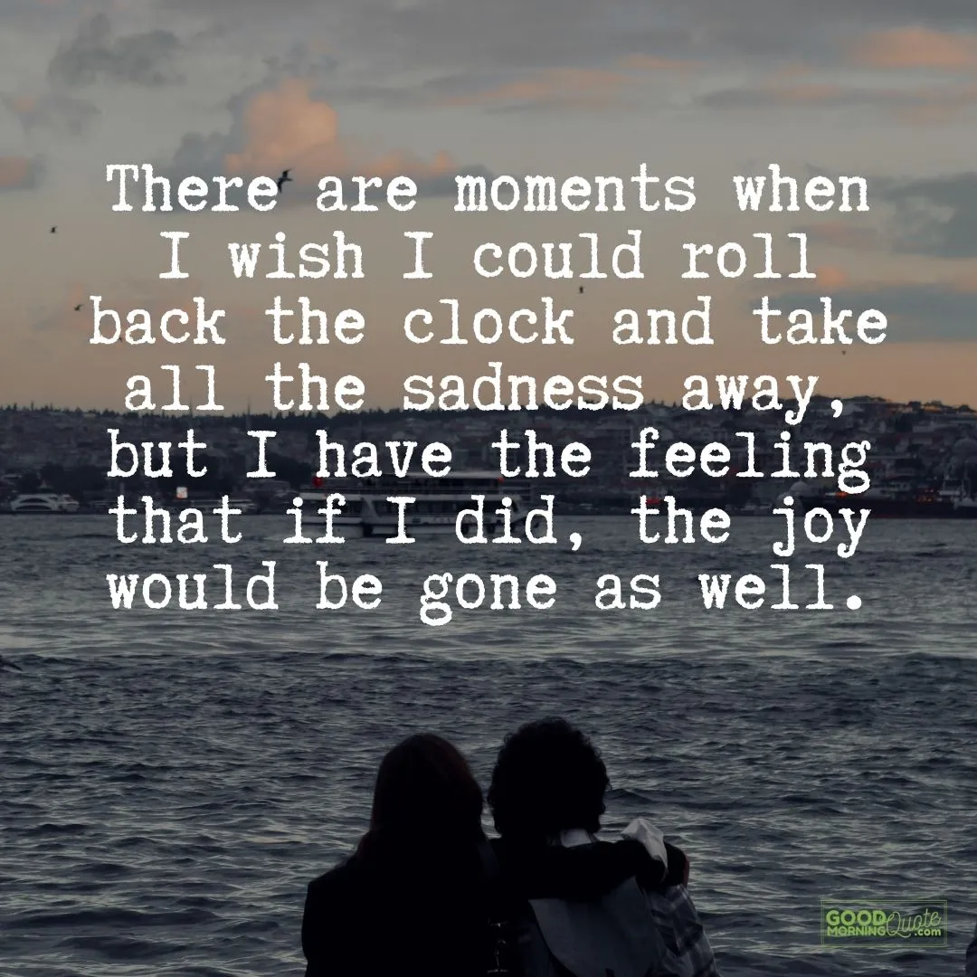 there are moments sad quote with couple looking at ocean background